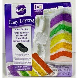 Wilton Easy Layers 5-Piece Layer 6" Cake Pan Set, Non-Stick Easy Clean Wedding